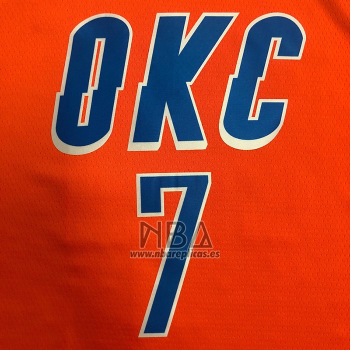 Camiseta Oklahoma City Thunder Darius Bazley NO 7 Statement 2021 Naranja